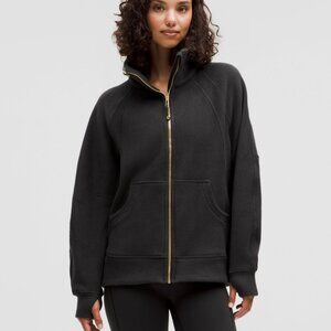 Scuba Tumbled Fleece Funnel Neck Hoodie In Black/Gold